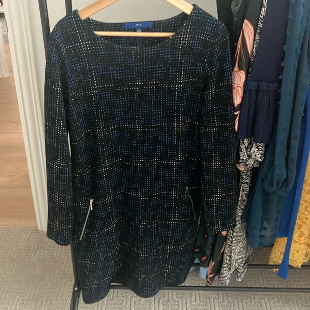 Elegant Black and Blue Dress